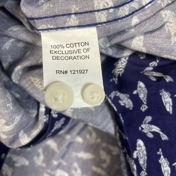 JOHNNIE-O TOTTENHAM HANGIN' OUT BUTTON DOWN SHIRT IN WAKE SIZE M MEDIUM TROPICAL - Picture 10 of 11